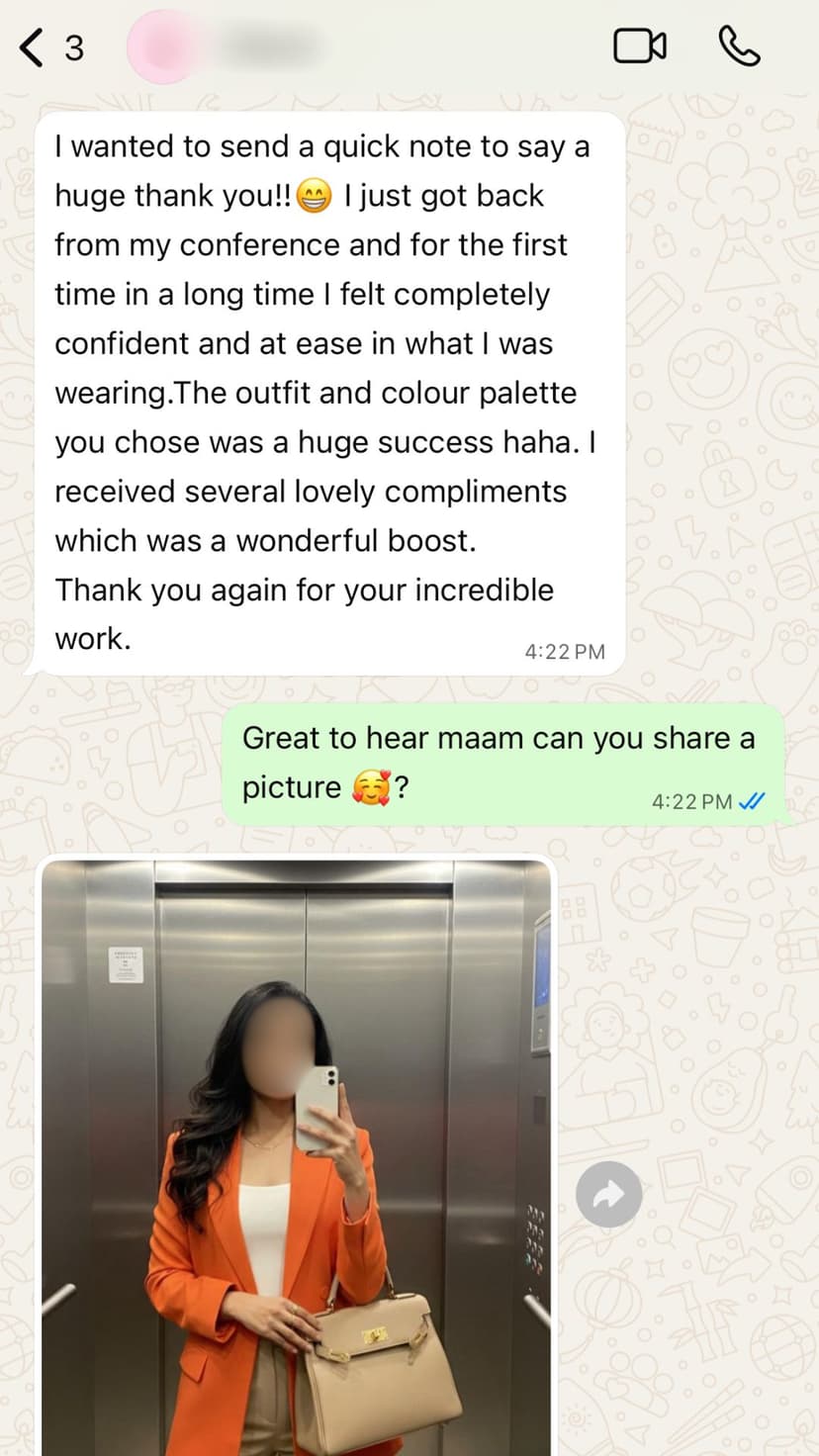 WhatsApp testimonial screenshot
